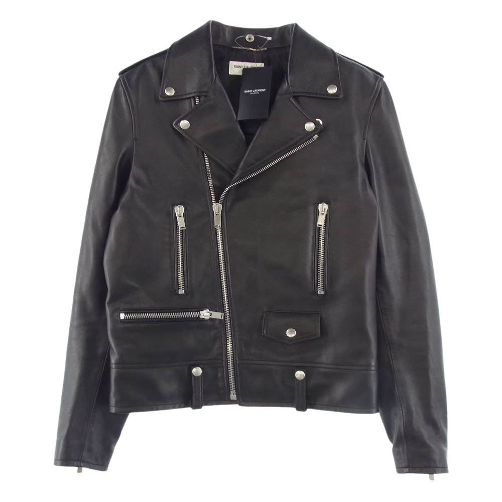 SAINT LAURENT サンローラン 484204 Y5YA2 国内正規品 L01 クラシック モーターサイクル レザー ダブルライダース ジャケット ブラック系 46【中古】