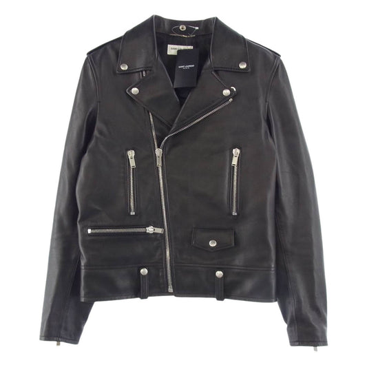 SAINT LAURENT サンローラン 484204 Y5YA2 国内正規品 L01 クラシック モーターサイクル レザー ダブルライダース ジャケット ブラック系 46【中古】