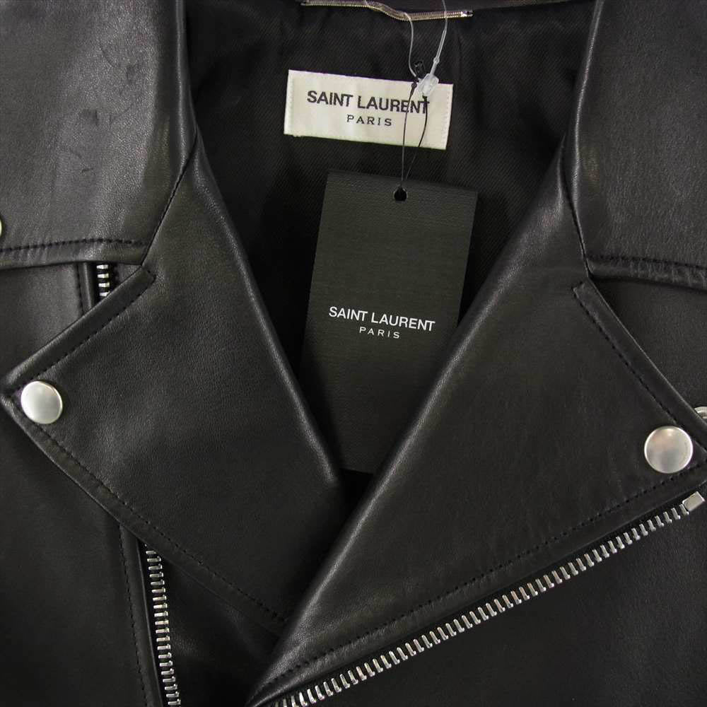 SAINT LAURENT サンローラン 484204 Y5YA2 国内正規品 L01 クラシック モーターサイクル レザー ダブルライダース ジャケット ブラック系 46【中古】