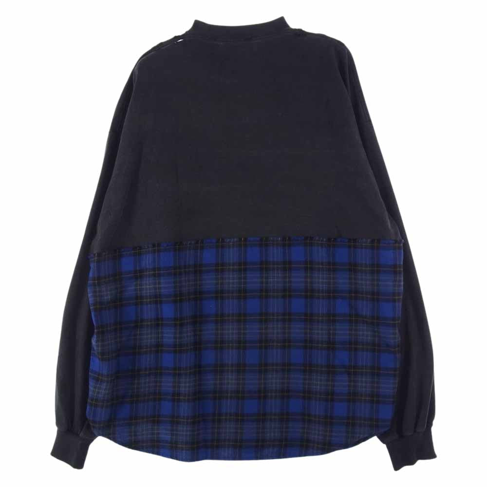 BALENCIAGA バレンシアガ 698227 TMM08 国内正規品 B AUTHENTIC PATCHED パッチ ロングスリーブ Tシャツ ブラック系 L【中古】