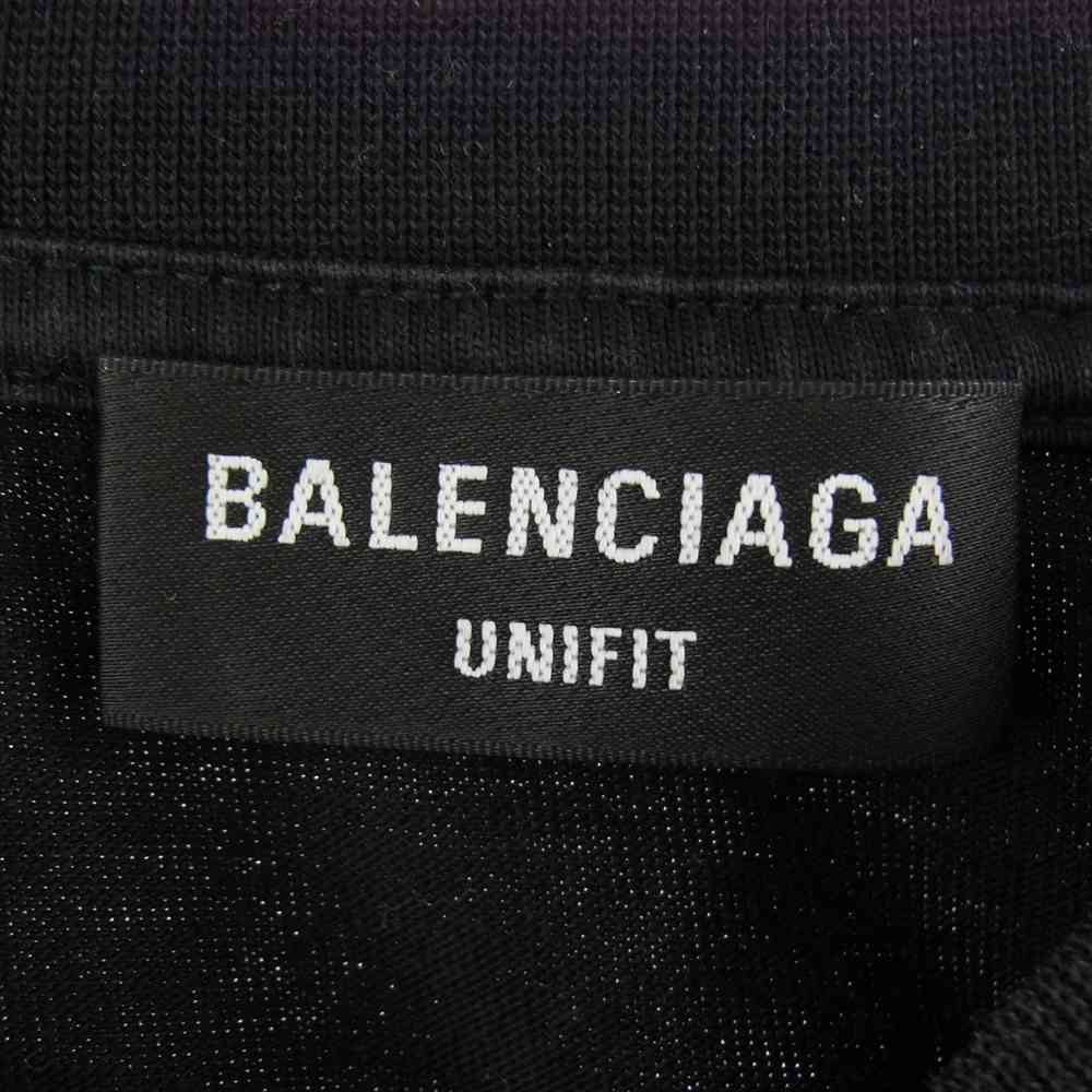 BALENCIAGA バレンシアガ 698227 TMM08 国内正規品 B AUTHENTIC PATCHED パッチ ロングスリーブ Tシャツ ブラック系 L【中古】