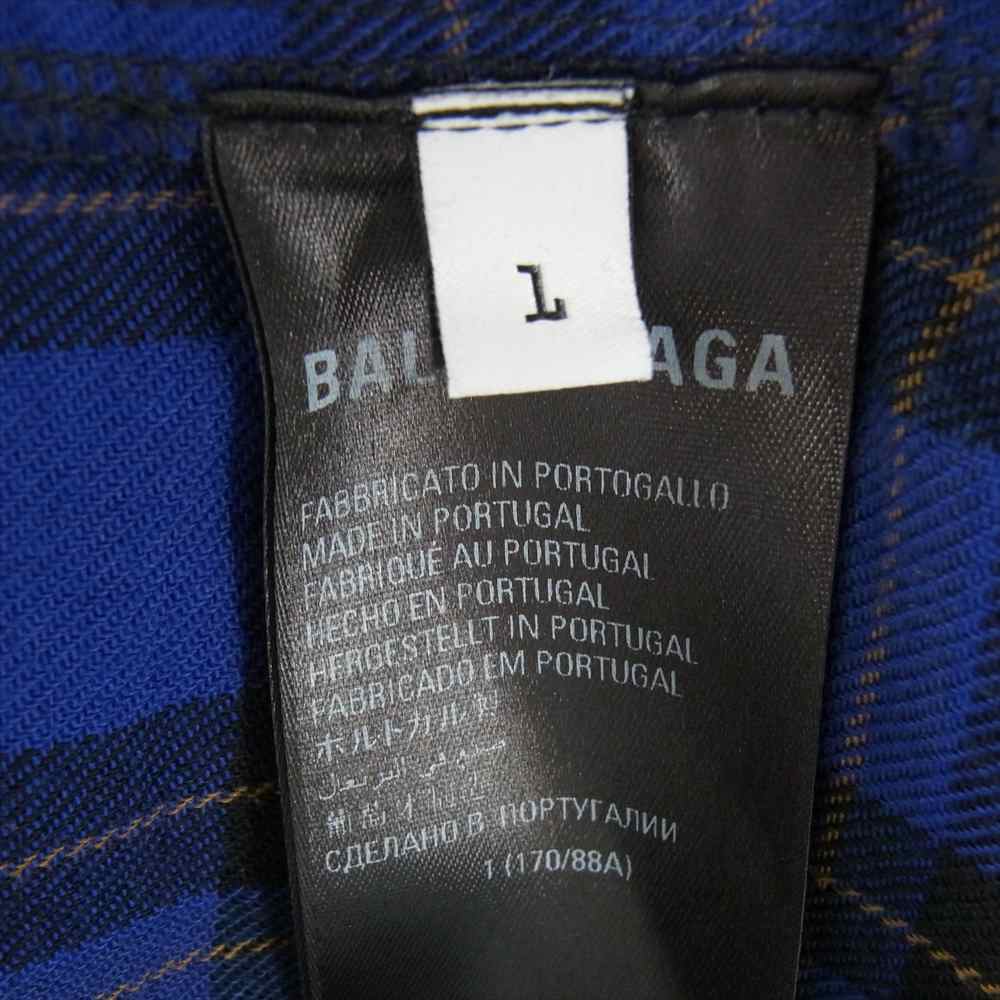BALENCIAGA バレンシアガ 698227 TMM08 国内正規品 B AUTHENTIC PATCHED パッチ ロングスリーブ Tシャツ ブラック系 L【中古】