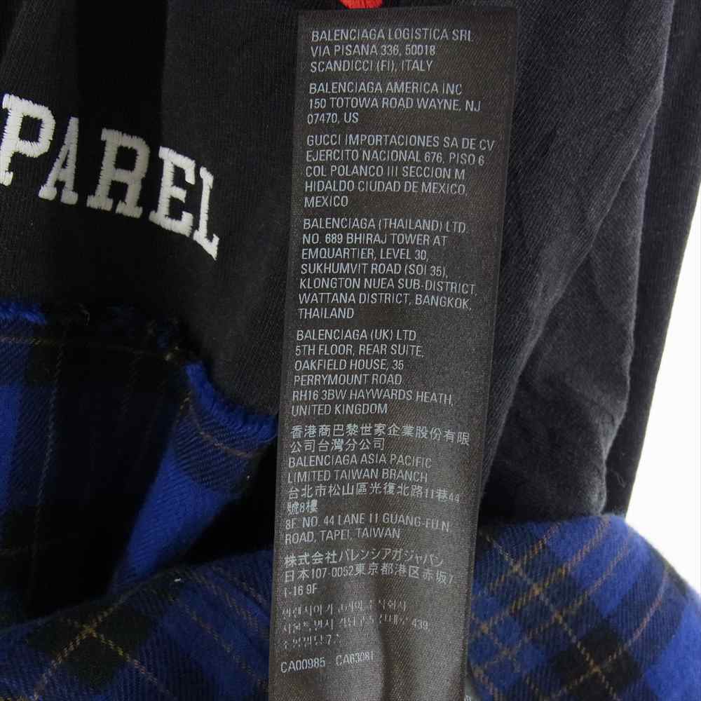 BALENCIAGA バレンシアガ 698227 TMM08 国内正規品 B AUTHENTIC PATCHED パッチ ロングスリーブ Tシャツ ブラック系 L【中古】