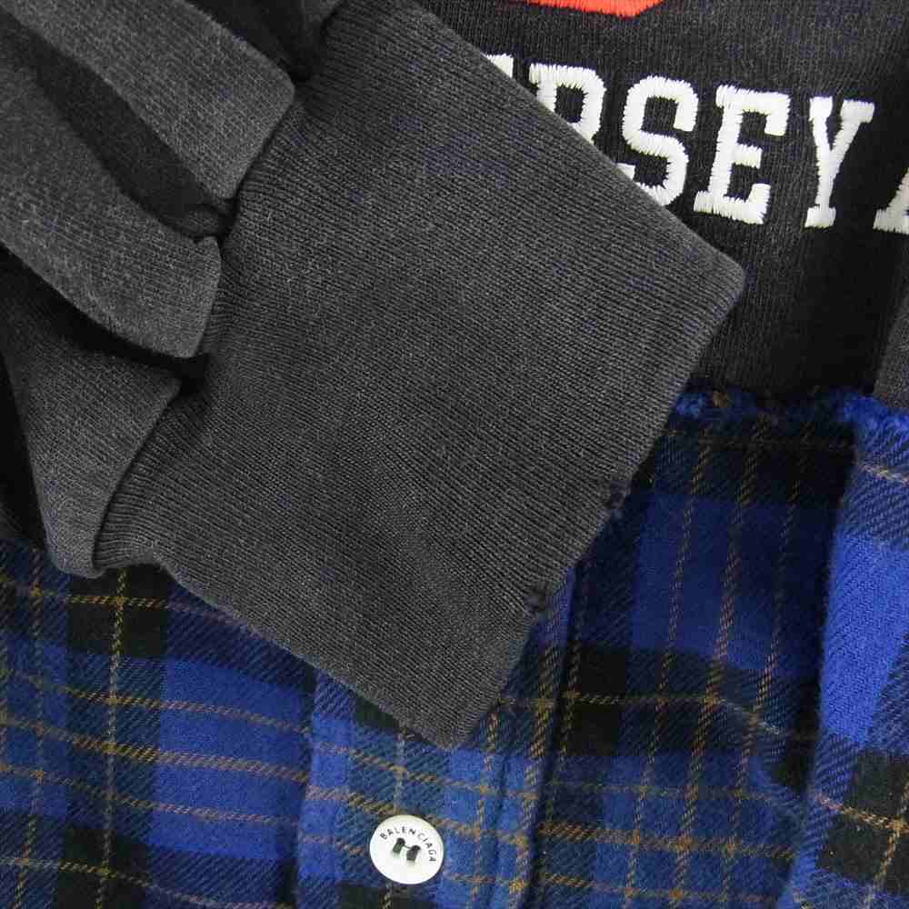 BALENCIAGA バレンシアガ 698227 TMM08 国内正規品 B AUTHENTIC PATCHED パッチ ロングスリーブ Tシャツ ブラック系 L【中古】