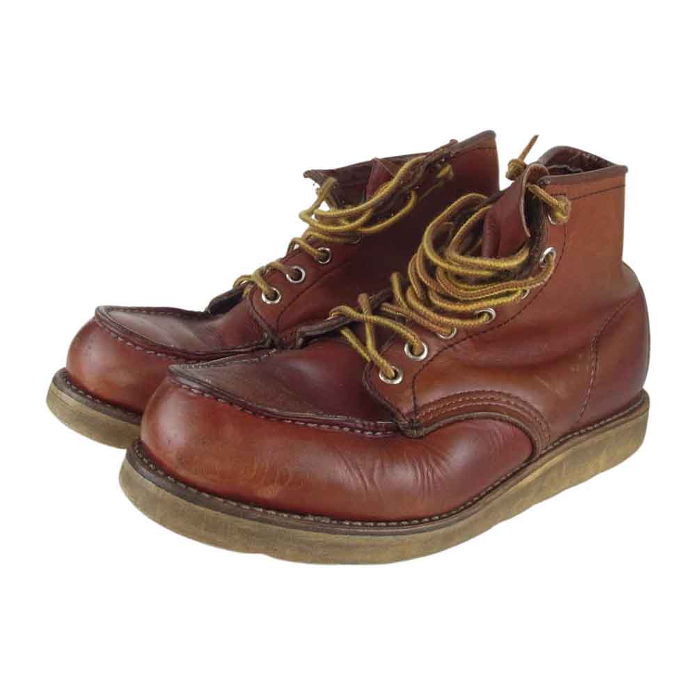 RED WING レッドウィング 半円犬タグ アイリッシュセッター レースアップ レザー ワークブーツ ブラウン系 内側実寸約25㎝【中古】