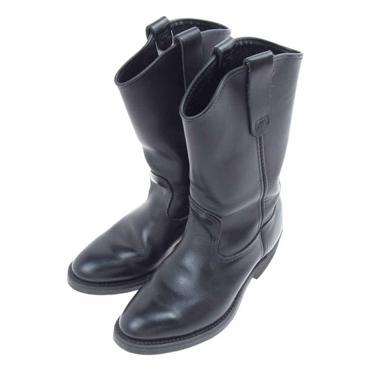 RED WING レッドウィング 8155 羽タグ レザー ペコスブーツ ブラック系 USA 6 1/2【中古】
