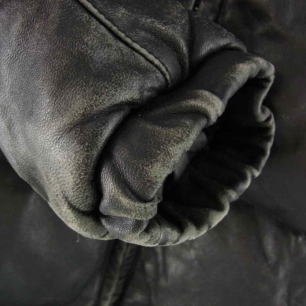 schott ショット USA製 レザー ダウンジャケット ブラック系 38【中古】