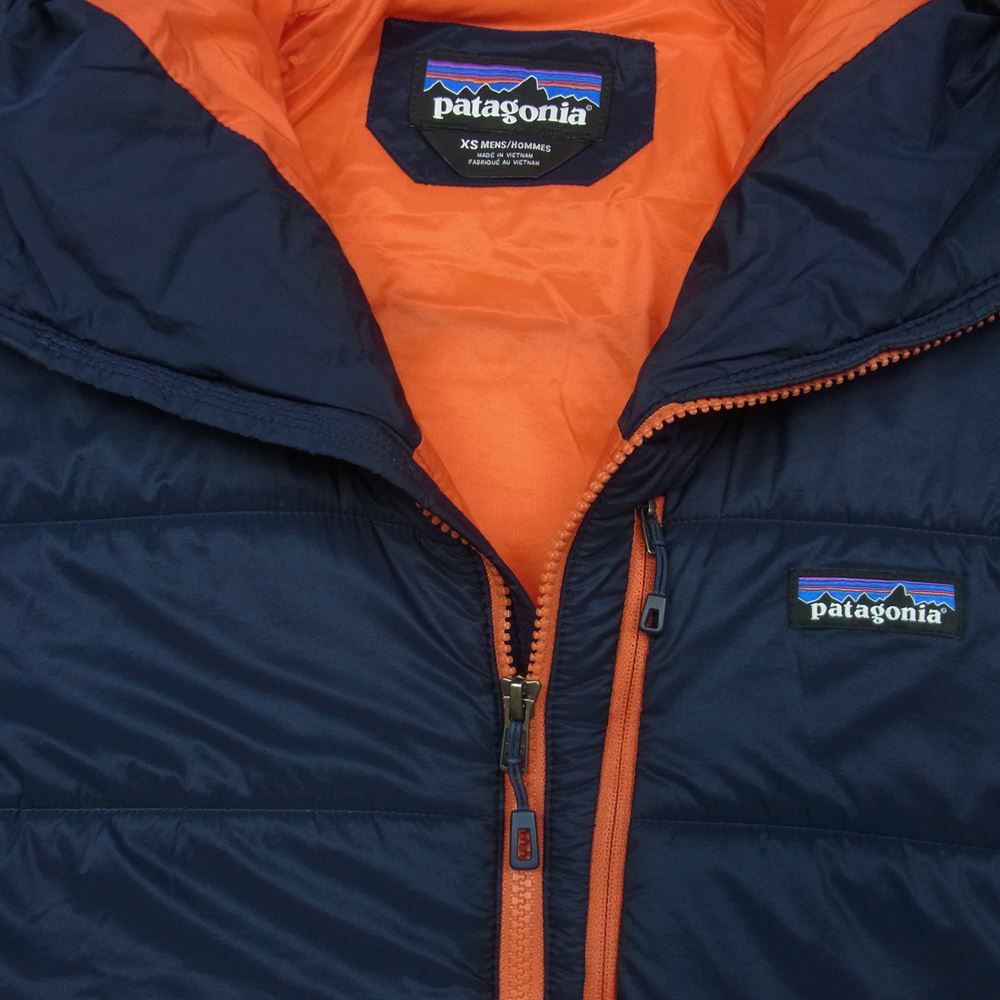 patagonia パタゴニア 17AW 84390 17年製 Hyper Puff Hoody ハイパー パフ フーディ ジャケット ダークネイビー系 オレンジ系 XS【中古】