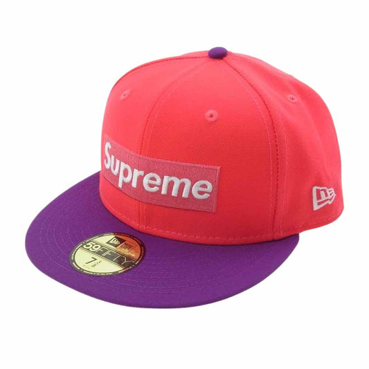 Supreme シュプリーム 22SS New Era ニューエラ 2-Tone Box Logo ツートン ボックスロゴ キャップ レッド系 パープル系 7 3/8【美品】【中古】