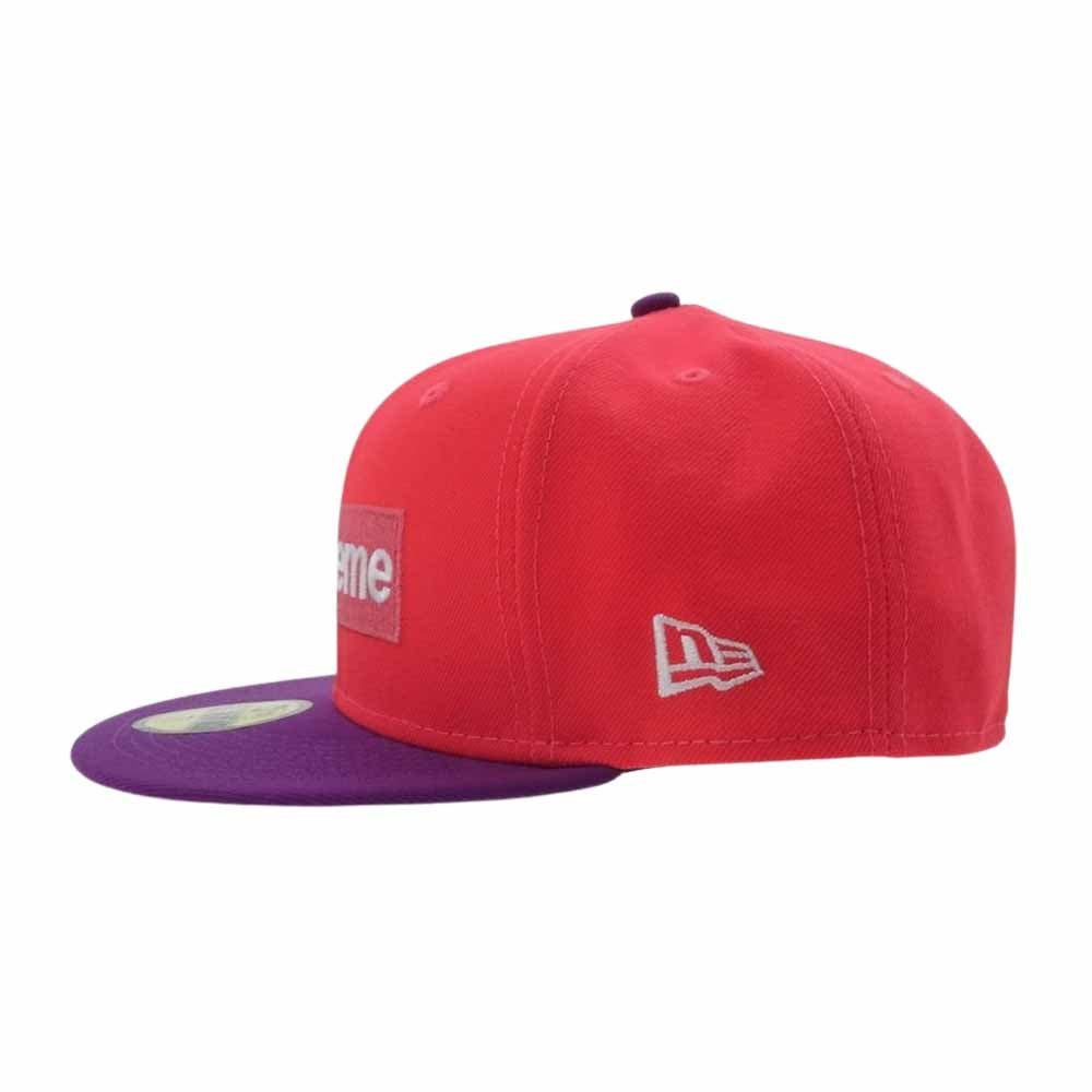 Supreme シュプリーム 22SS New Era ニューエラ 2-Tone Box Logo ツートン ボックスロゴ キャップ レッド系 パープル系 7 3/8【美品】【中古】