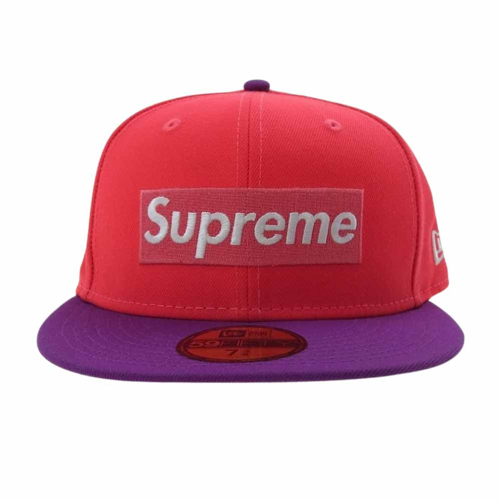 Supreme シュプリーム 22SS New Era ニューエラ 2-Tone Box Logo ツートン ボックスロゴ キャップ レッド系 パープル系 7 3/8【美品】【中古】
