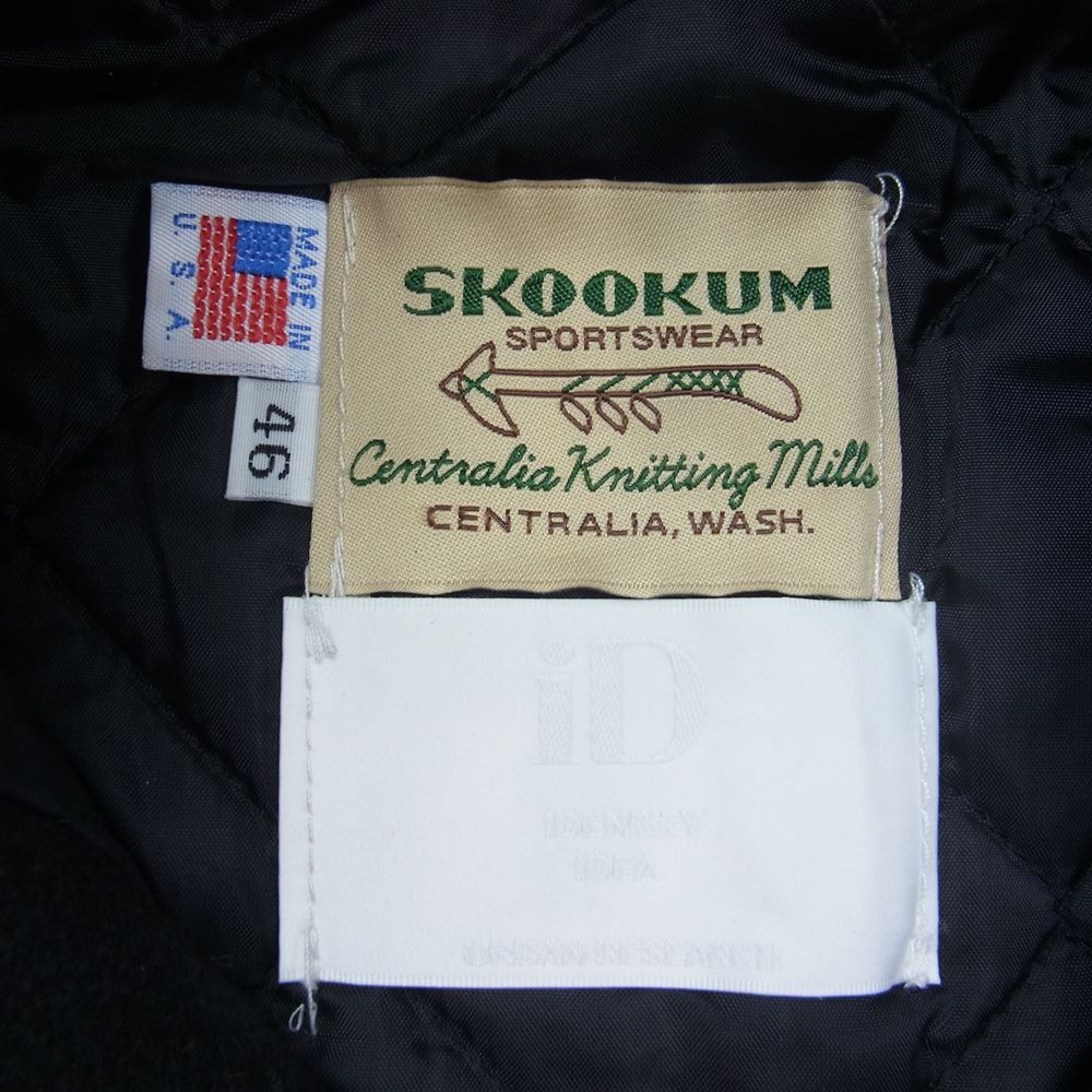 SKOOKUM スクーカム USA製 スタジャン ヴァーシティジャケット ブラック系 46【中古】