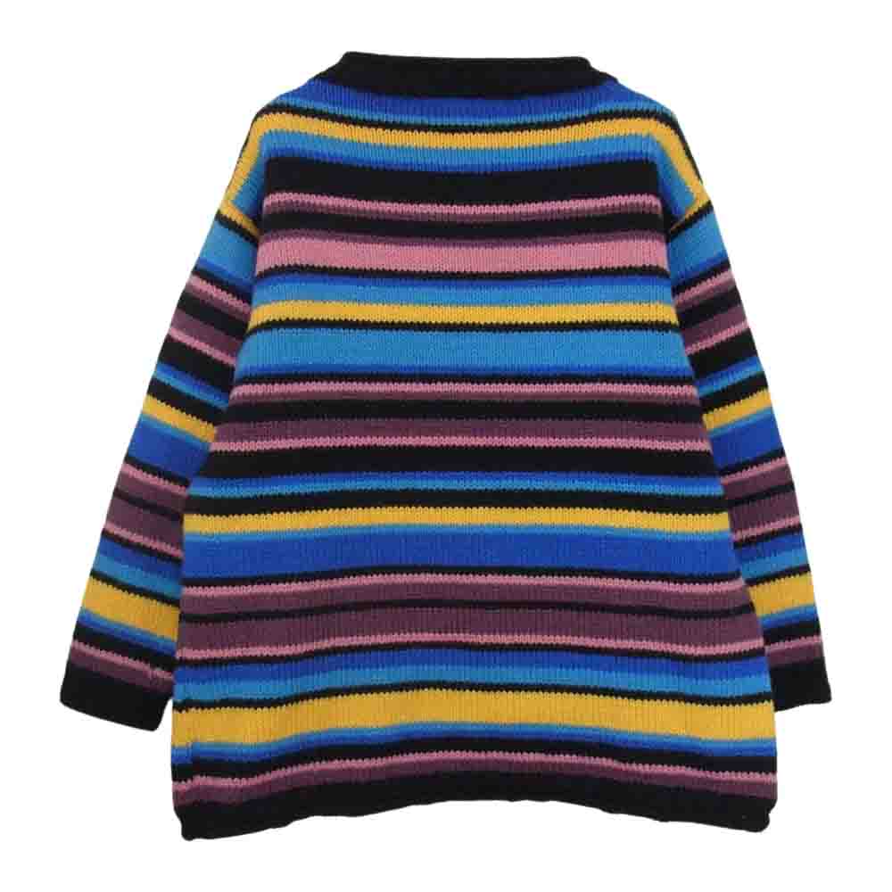 INVERALLAN インバーアラン 茶タグ マルチ ボーダー クルーネック ウール ニット セーター マルチカラー系【中古】
