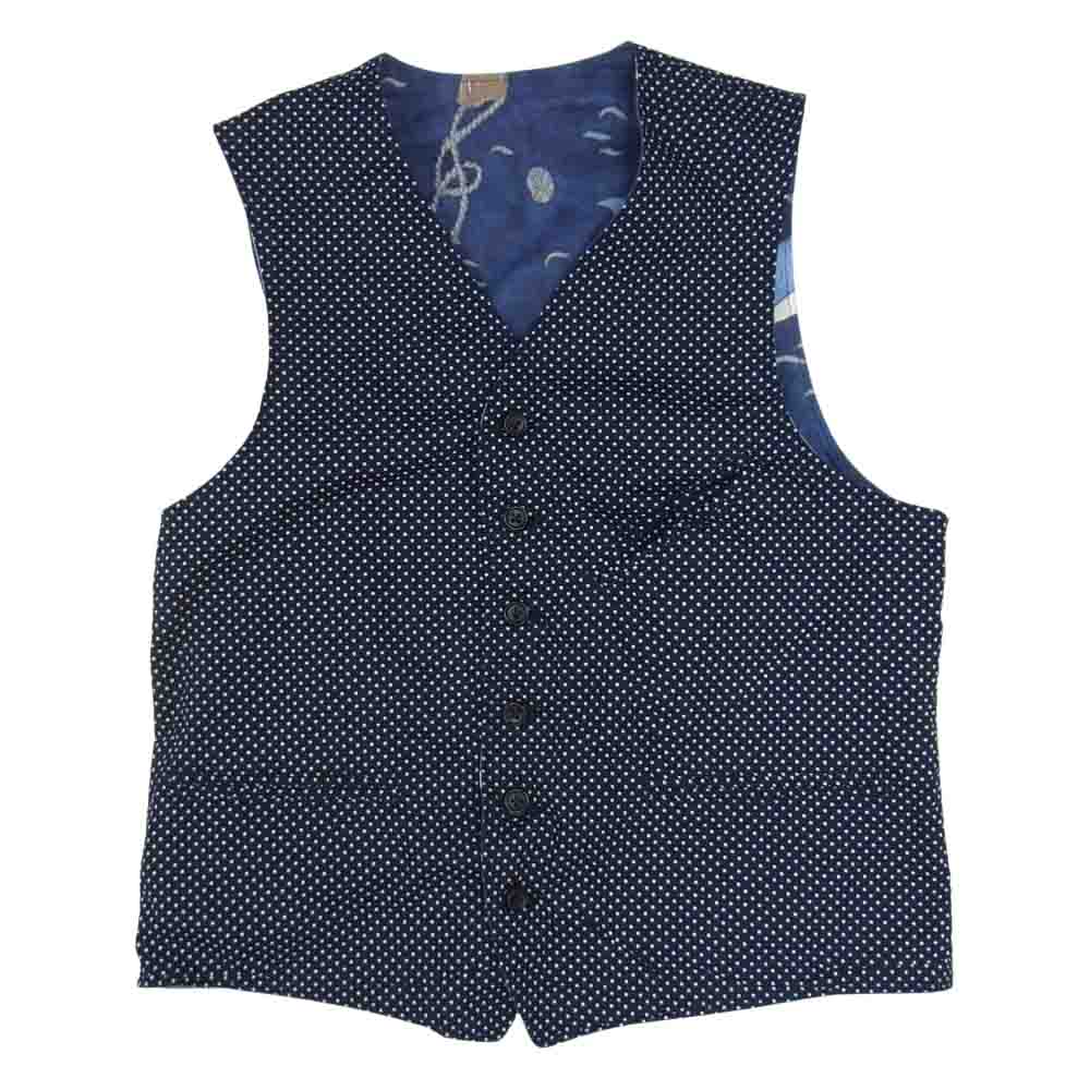 Engineered Garments エンジニアードガーメンツ 16SS Reversible Vest イルカ ドルフィン ドット柄 リバーシブル ベスト ブルー系 M【中古】