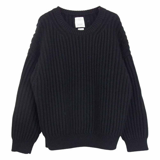 VISVIM ビズビム 0120405012001 20AW AMPLUS CREW L/S (W/L) アンプラス クルー ニット セーター ブラック系 1【中古】