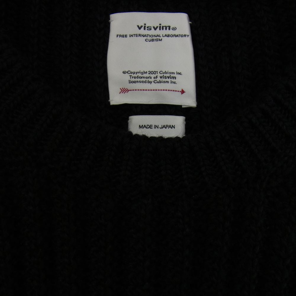 VISVIM ビズビム 0120405012001 20AW AMPLUS CREW L/S (W/L) アンプラス クルー ニット セーター ブラック系 1【中古】