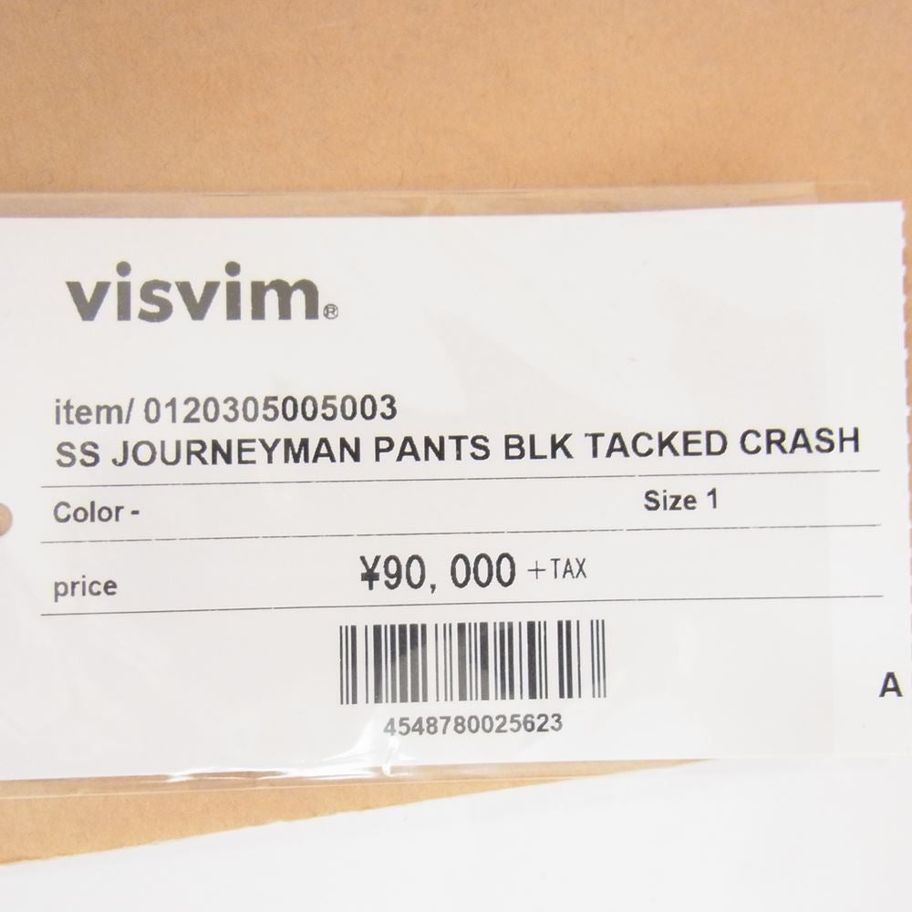 VISVIM ビズビム 0120305005003 20SS SS JOURNEYMAN PANTS BLK TACKED CRASH ジャーニーマン タック　クラッシュ ユーズド 加工 デニム パンツ ブラック系 1【極上美品】【中古】