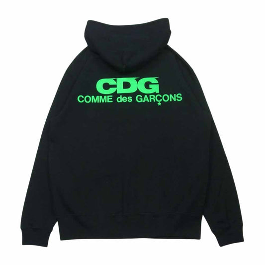 COMME des GARCONS コムデギャルソン CDG SZ-T020 バック ロゴ プリント ジップ パーカー ブラック系 L【中古】