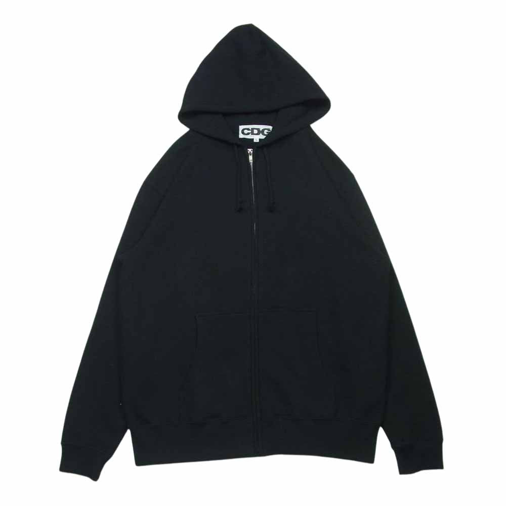 COMME des GARCONS コムデギャルソン CDG SZ-T020 バック ロゴ プリント ジップ パーカー ブラック系 L【中古】
