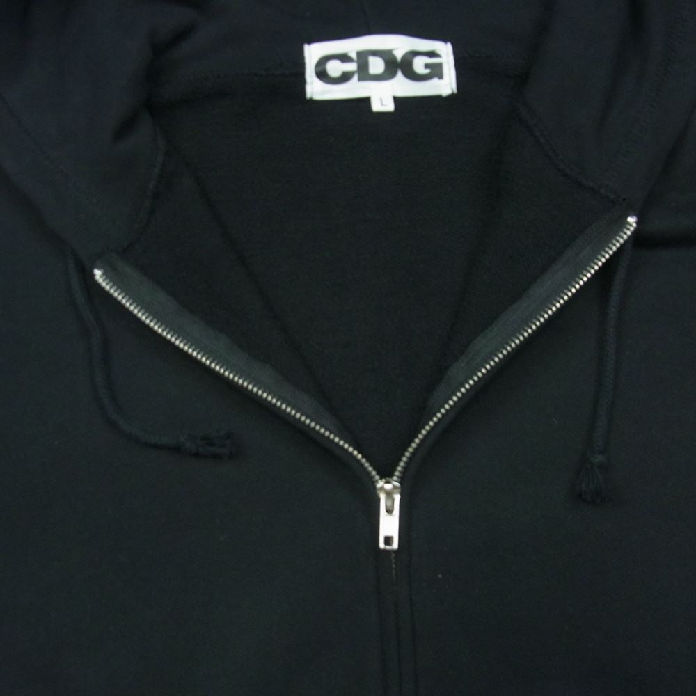 COMME des GARCONS コムデギャルソン CDG SZ-T020 バック ロゴ プリント ジップ パーカー ブラック系 L【中古】
