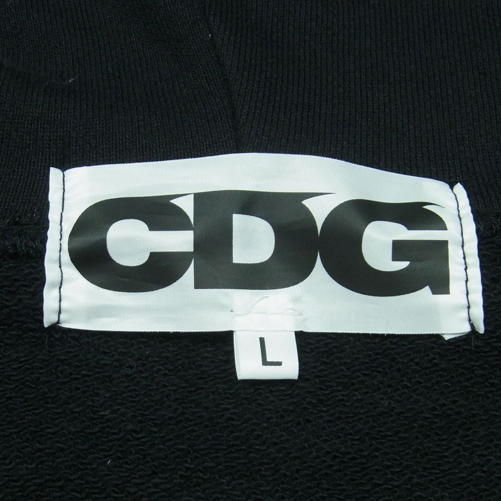 COMME des GARCONS コムデギャルソン CDG SZ-T020 バック ロゴ プリント ジップ パーカー ブラック系 L【中古】