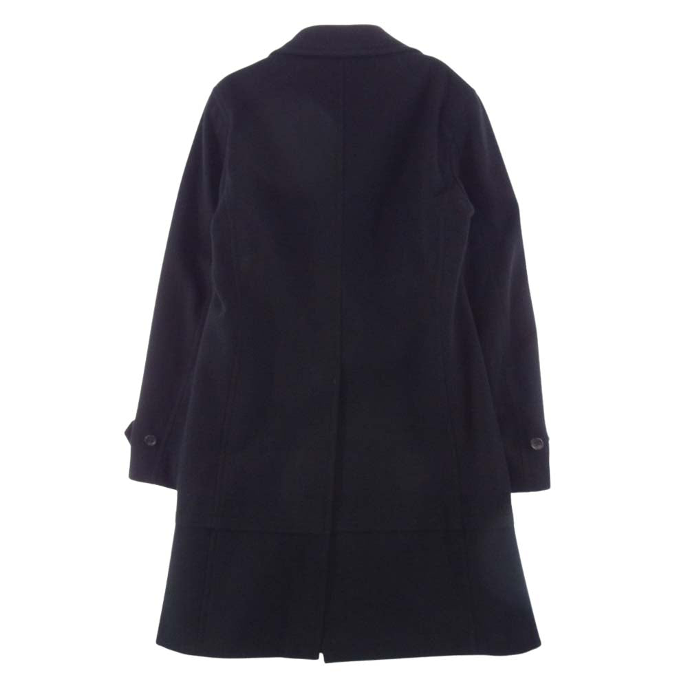 COMME des GARCONS HOMME PLUS コムデギャルソンオムプリュス 17AW PT-C003 boyhood期 メルトンウール カットオフレイヤード ダブルブレスト ロング コート ブラック系 M【中古】