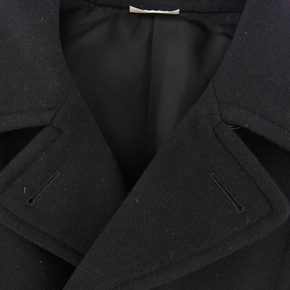 COMME des GARCONS HOMME PLUS コムデギャルソンオムプリュス 17AW PT-C003 boyhood期 メルトンウール カットオフレイヤード ダブルブレスト ロング コート ブラック系 M【中古】