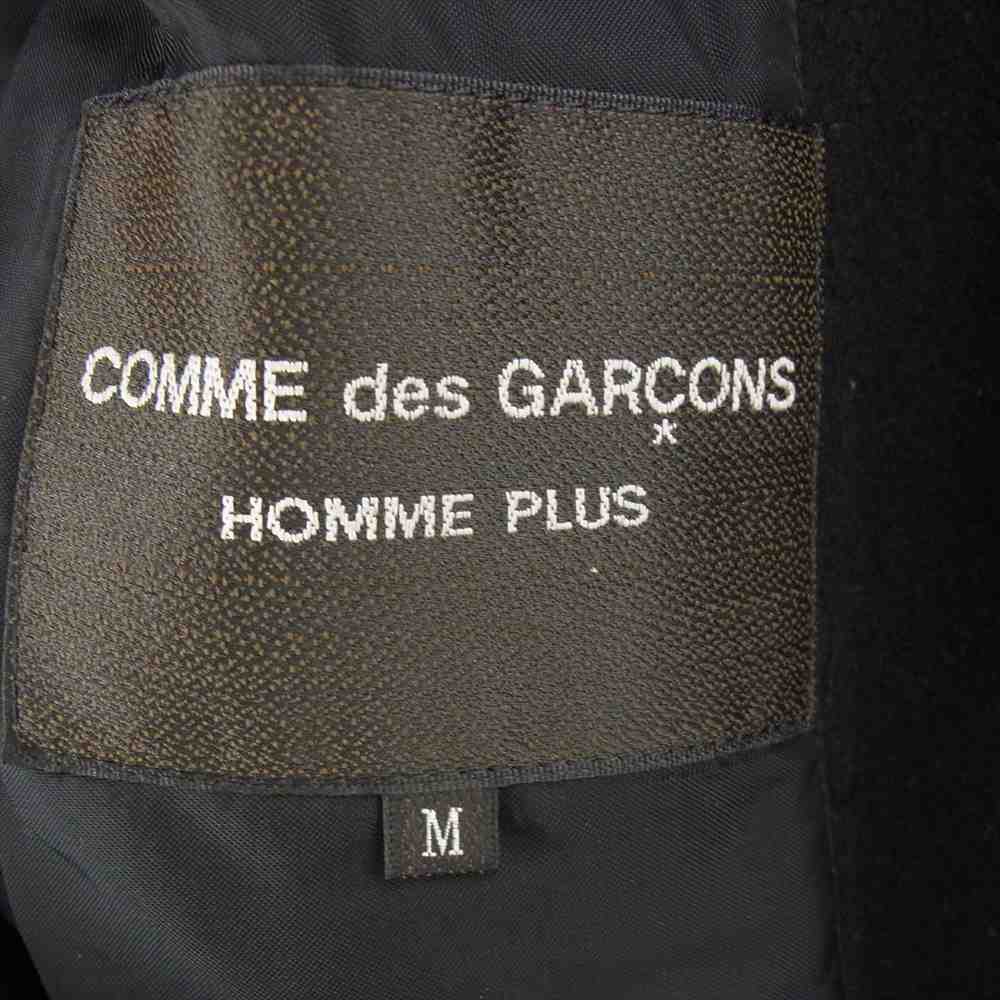 COMME des GARCONS HOMME PLUS コムデギャルソンオムプリュス 17AW PT-C003 boyhood期 メルトンウール カットオフレイヤード ダブルブレスト ロング コート ブラック系 M【中古】