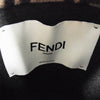 FENDI フェンディ 20AW FF8581 FF柄 ズッカ柄 シルク混ウール ファー リバーシブル ロングコート ブラック系 42【中古】