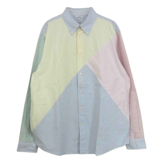 Brooks Brothers ブルックスブラザーズ 100188045 コットン オックスフォード キャンディストライプ ダイヤゴナル ファン ボタンダウン シャツ マルチカラー系 L【美品】【中古】