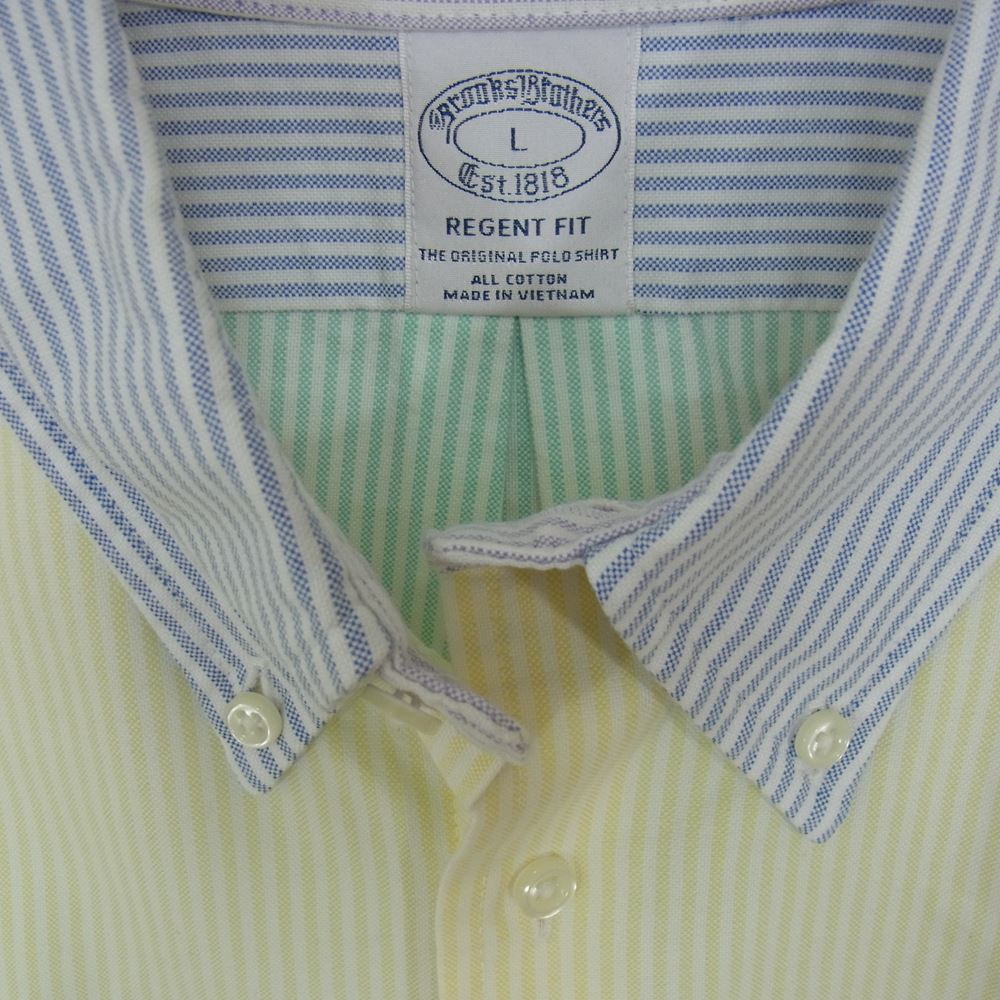 Brooks Brothers ブルックスブラザーズ 100188045 コットン オックスフォード キャンディストライプ ダイヤゴナル ファン ボタンダウン シャツ マルチカラー系 L【美品】【中古】