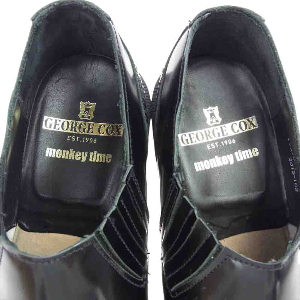 GEORGE COX ジョージコックス monkey time別注 英国製 SADDLE SLIP-ON サイドエラスティック サドル スリッポン ブラック系【中古】
