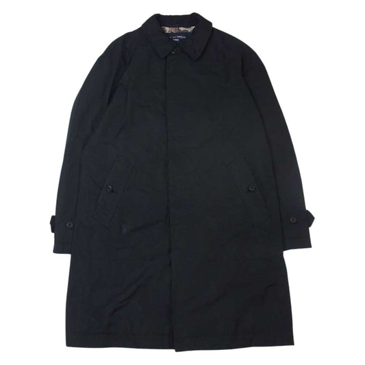 COMME des GARCONS HOMME コムデギャルソンオム 14AW HN-C007 リバーシブル 裏地カモフラ エステル パッカリング ステンカラー コート ブラック系 M【中古】