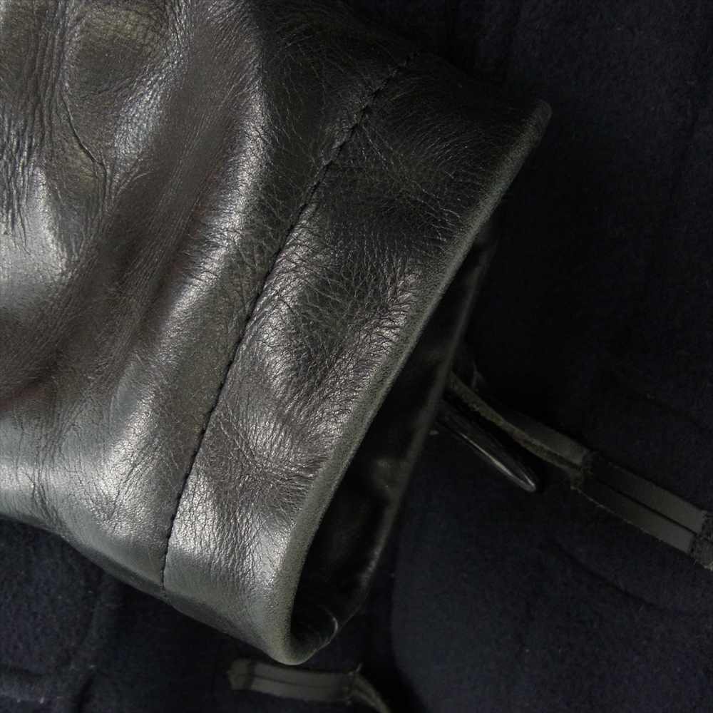 JUNYA WATANABE COMME des GARCONS MAN ジュンヤワタナベコムデギャルソンマン 08AW WB-C004 Gloverall グローバーオール 袖レザー切替 メルトン ダッフルコート ネイビー系 S【中古】
