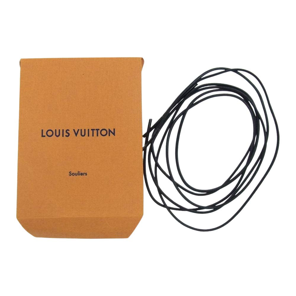 LOUIS VUITTON ルイ・ヴィトン 1A3N2W 未使用品 LV パンチド プレーントゥ レースアップ シューズ ブラック系 6【極上美品】【中古】