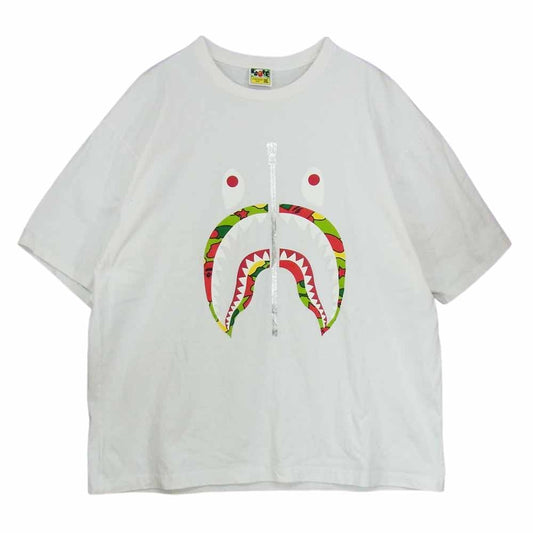 A BATHING APE アベイシングエイプ SHARK TEE シャーク ホワイト系 3XL【中古】