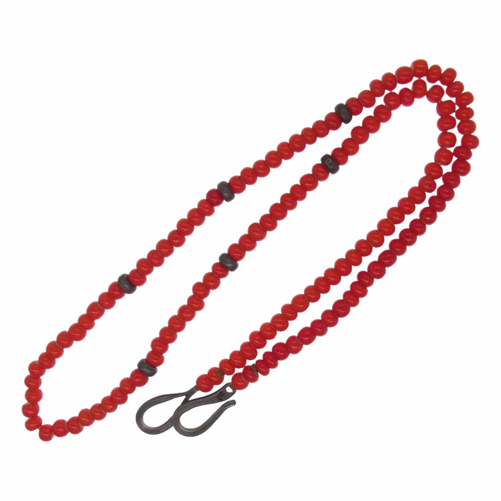 LARRY SMITH ラリースミス END HOOK エンドフック ビーズネックレス レッド系【中古】