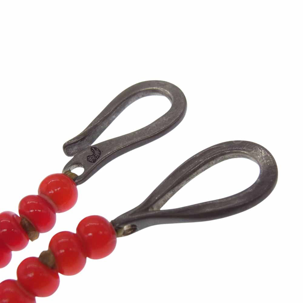 LARRY SMITH ラリースミス END HOOK エンドフック ビーズネックレス レッド系【中古】