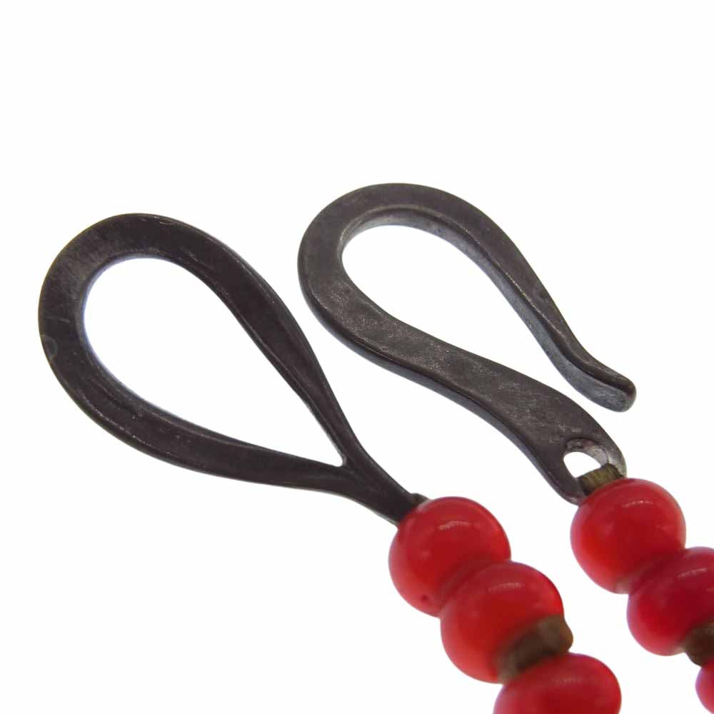 LARRY SMITH ラリースミス END HOOK エンドフック ビーズネックレス レッド系【中古】