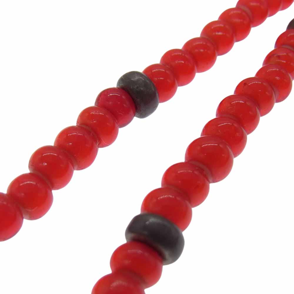 LARRY SMITH ラリースミス END HOOK エンドフック ビーズネックレス レッド系【中古】