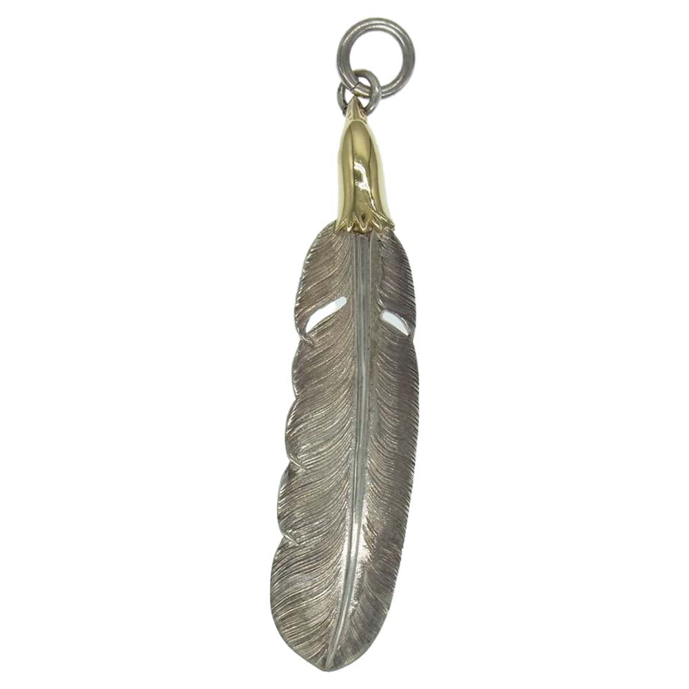 LARRY SMITH ラリースミス 18K EAGLE HEAD PLAIN FEATHER 18K イーグルヘッド付き フェザー 左向き シルバー系【中古】