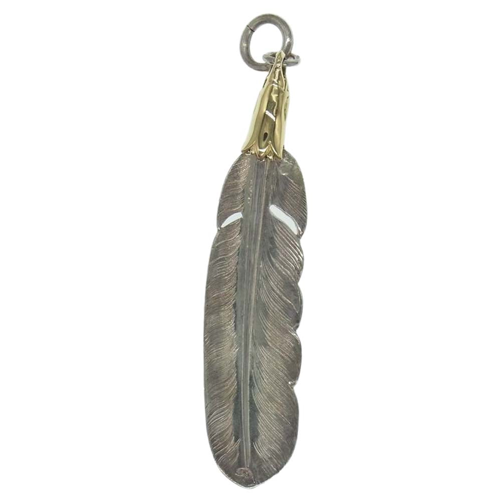 LARRY SMITH ラリースミス 18K EAGLE HEAD PLAIN FEATHER 18K イーグルヘッド付き フェザー 左向き シルバー系【中古】