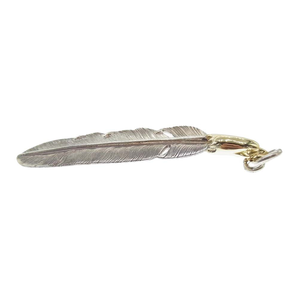 LARRY SMITH ラリースミス 18K EAGLE HEAD PLAIN FEATHER 18K イーグルヘッド付き フェザー 左向き シルバー系【中古】