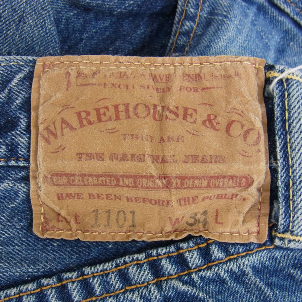 WAREHOUSE ウエアハウス Lot 1101 ボタンフライ デニムパンツ ブルー系 34【中古】