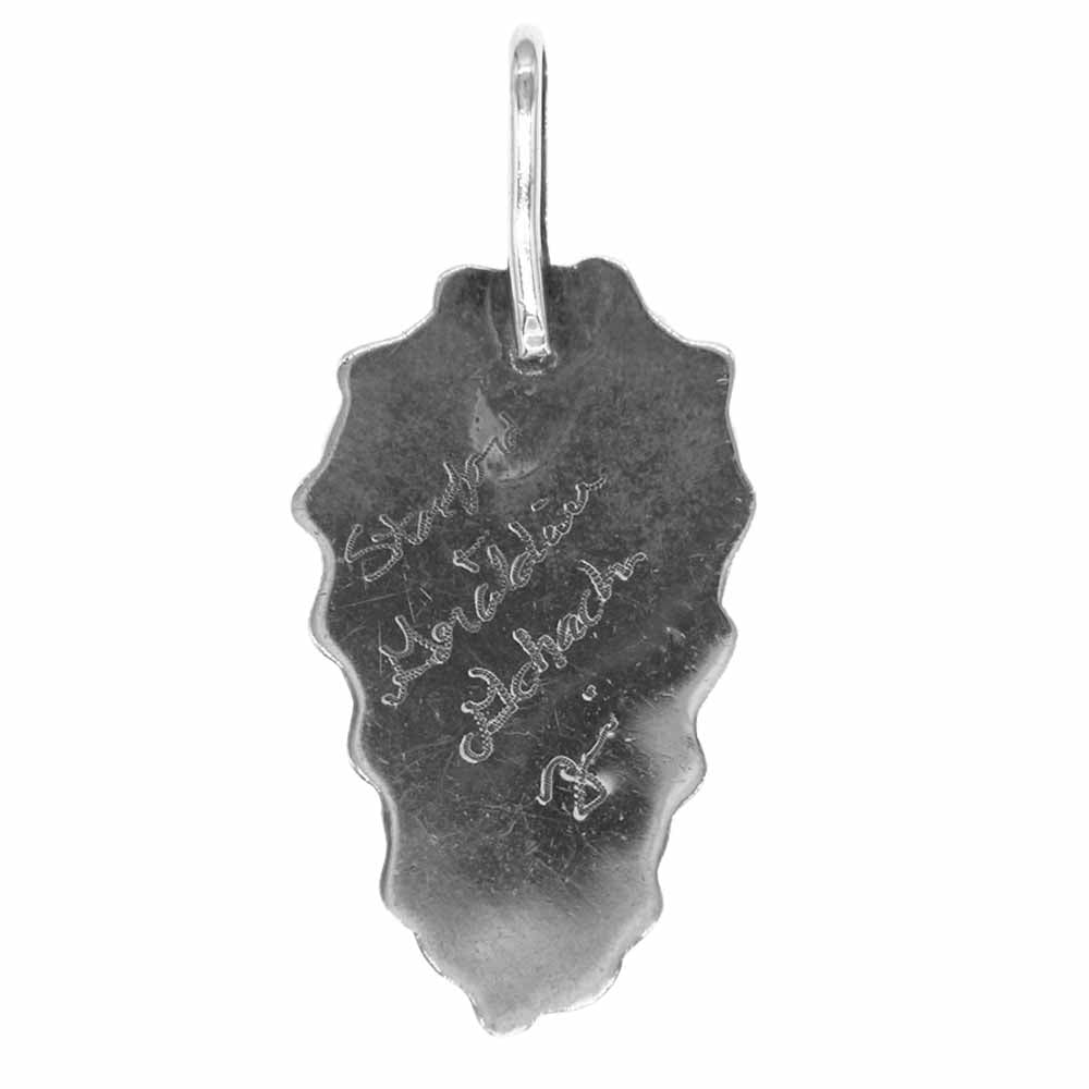 ズニ族 Stanford + Geraldine Gchachu作 multi inray top ホワイトバッファローターコイズ ペンダントトップ インディアンジュエリー マルチカラー系【中古】