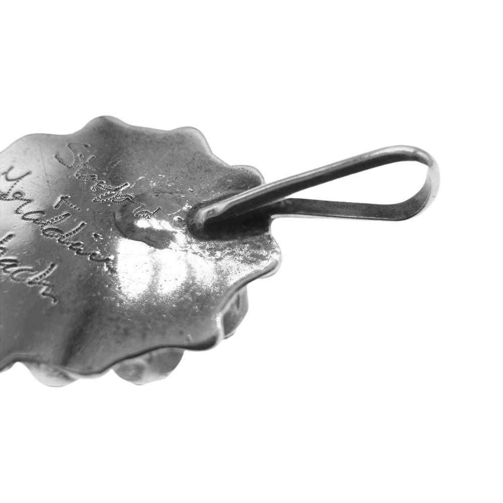 ズニ族 Stanford + Geraldine Gchachu作 multi inray top ホワイトバッファローターコイズ ペンダントトップ インディアンジュエリー マルチカラー系【中古】