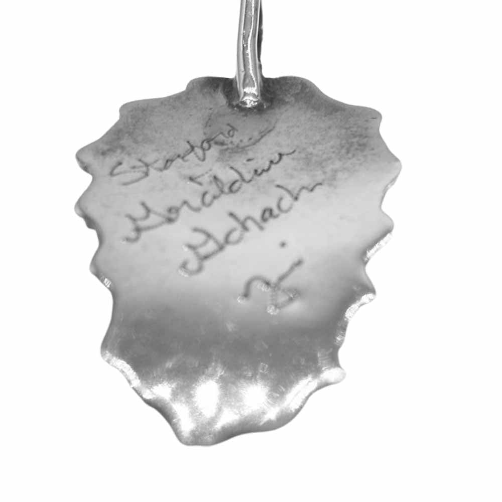 ズニ族 Stanford + Geraldine Gchachu作 multi inray top ホワイトバッファローターコイズ ペンダントトップ インディアンジュエリー マルチカラー系【中古】