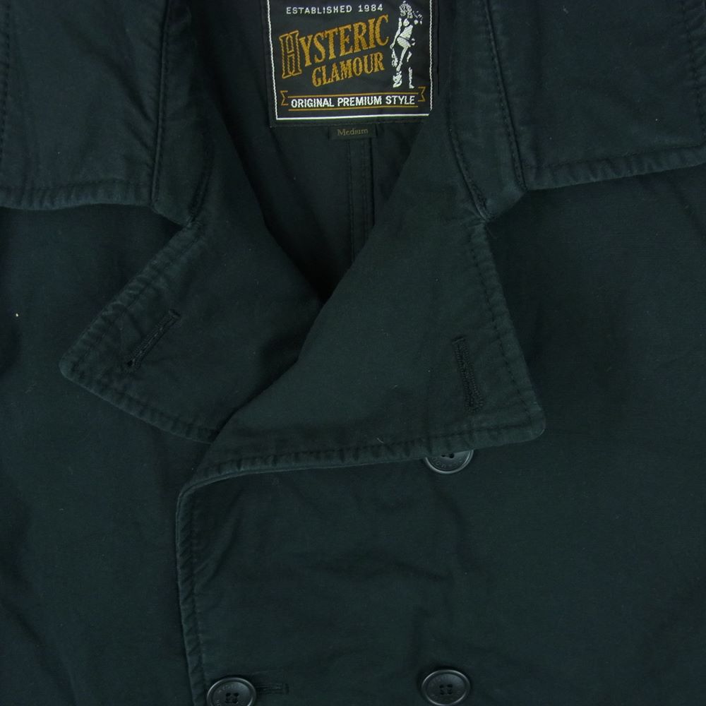 HYSTERIC GLAMOUR ヒステリックグラマー 02183AC06 Pコート ミリタリー ピー コート コットン 日本製 ブラック系 M【中古】