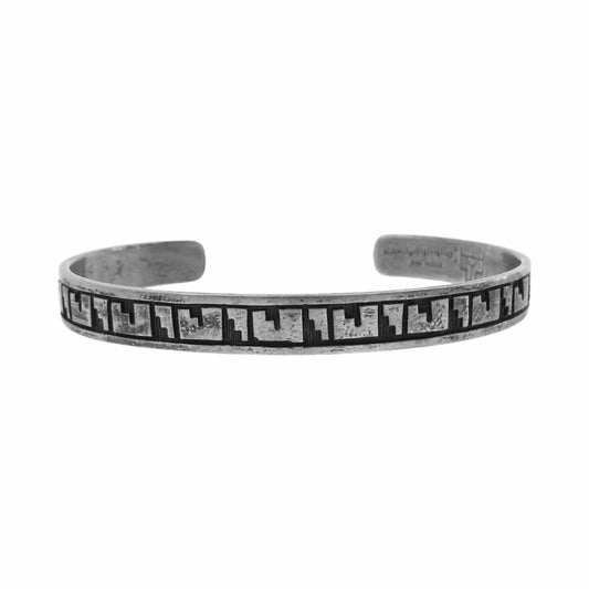 フェルナンドプフフェヴァヤ HOPI ホピ族 オーバーレイ バングル シルバー系【中古】