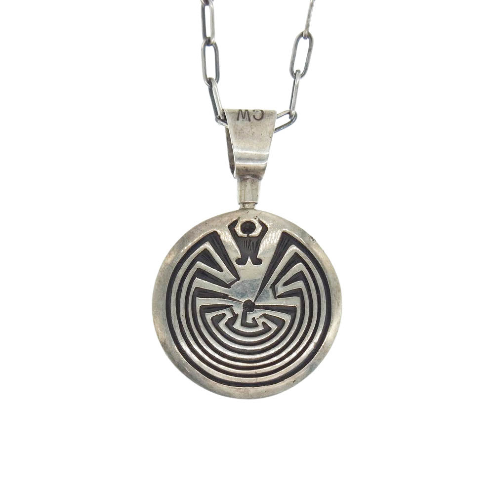 シェリルワッズワース HOPI ホピ族 マンインザメイズ ベア 両面 オーバーレイ ペンダントトップ シルバー系【中古】